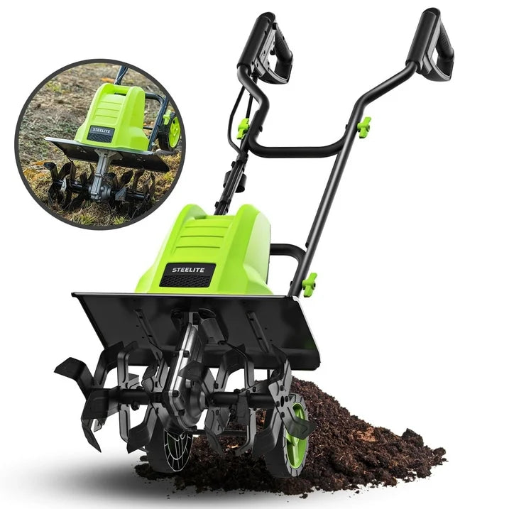 16 Inch Corded Electric Tiller,13.5-Amp Electric Tiller and Cultivator for Gardening
