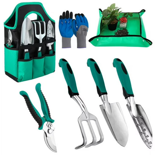 7 Pcs Gardening Tools Set, Gardening Hand Tools with Rust-Proof