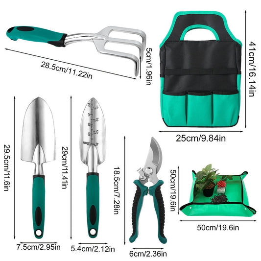 7 Pcs Gardening Tools Set, Gardening Hand Tools with Rust-Proof