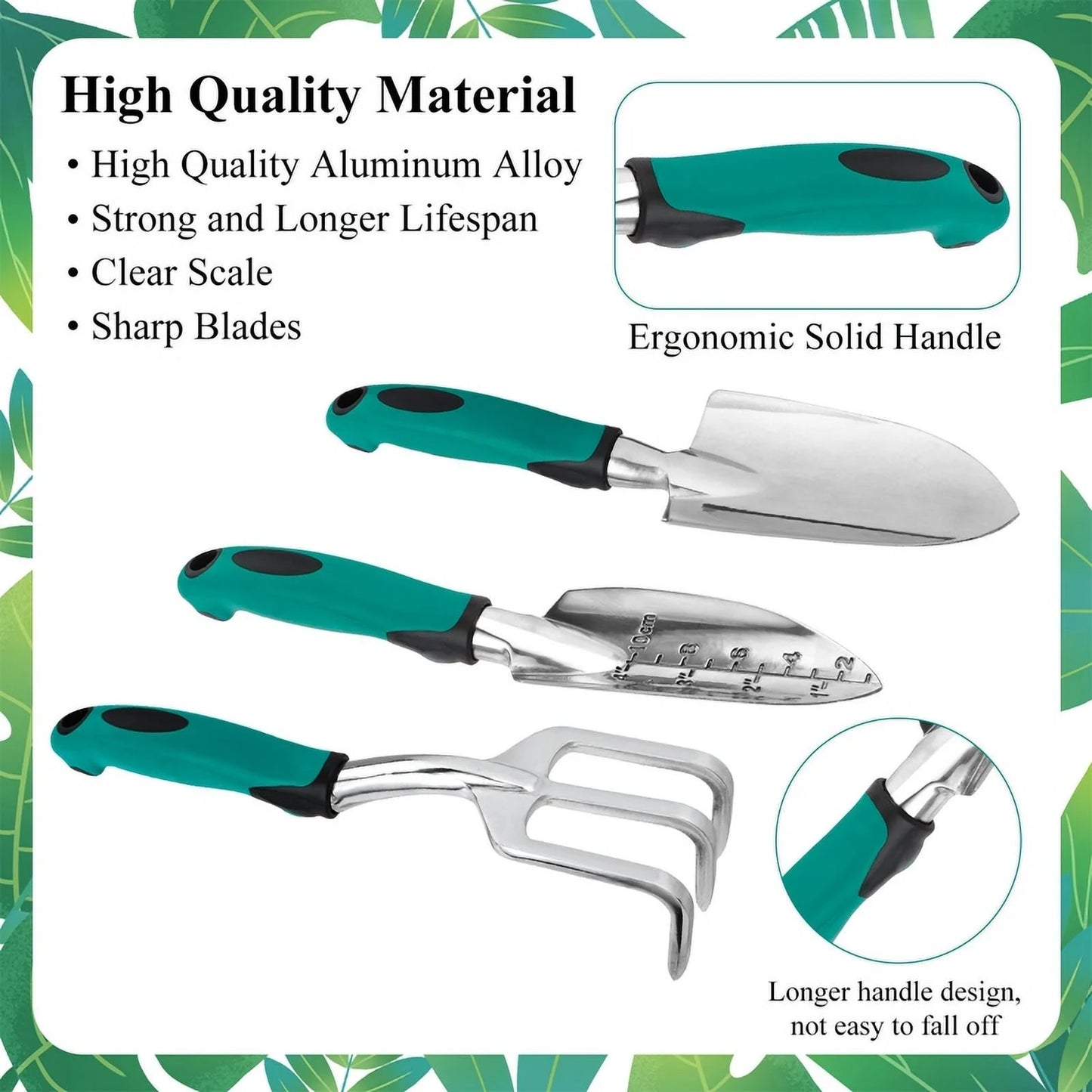 7 Pcs Gardening Tools Set, Gardening Hand Tools with Rust-Proof