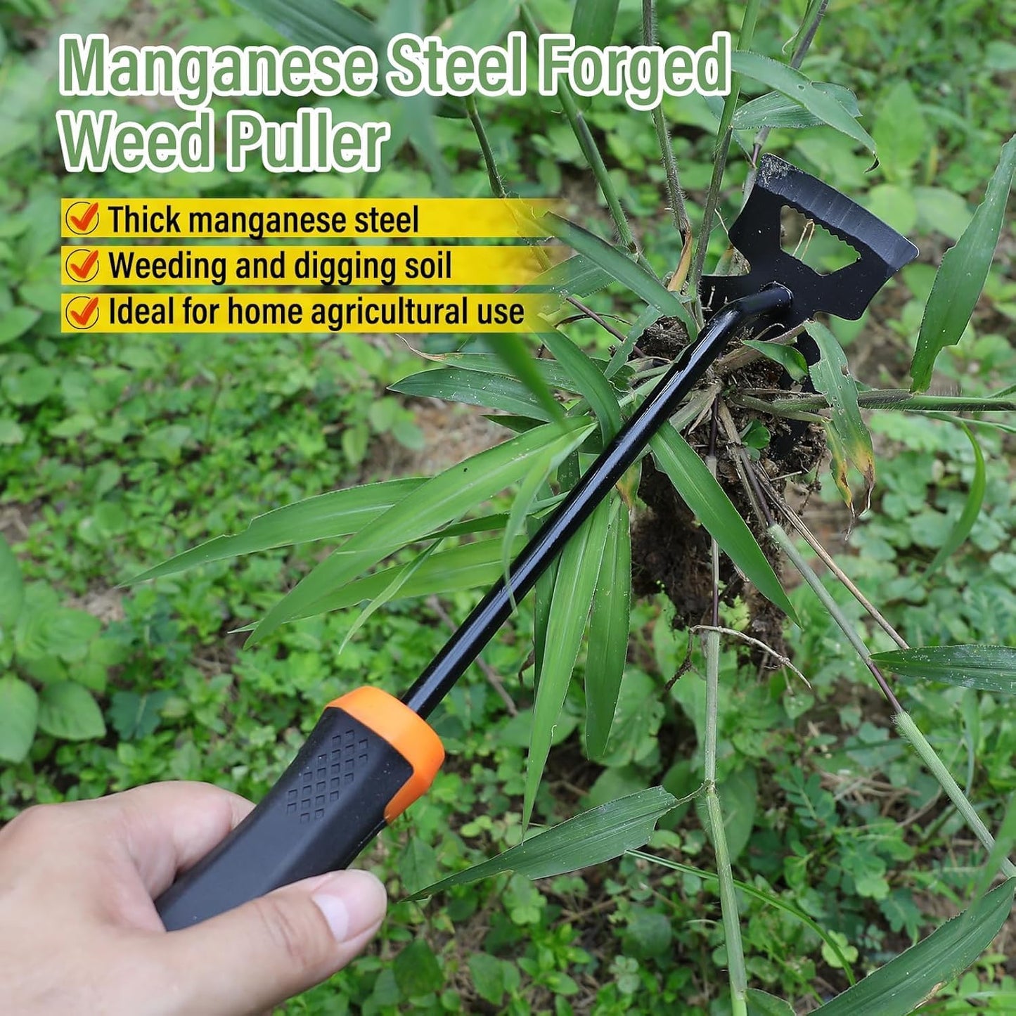 2025 New Garden Weeding Tools Manganese Steel Hand Weeder Tool with Handle
