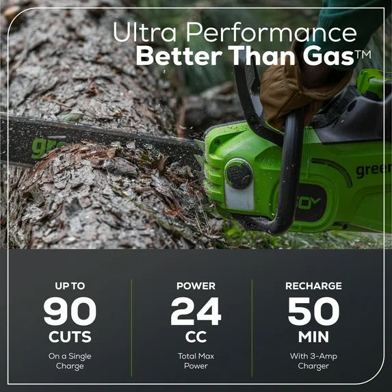 60V 14” 1.2kW Chainsaw with 2.5 Ah Battery & 3 Amp Charger 2028702